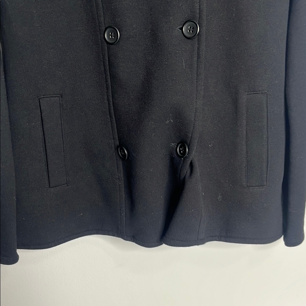 Black Double-Breasted Women's Coat - Picture 5 of 7